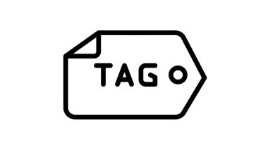 etiket seo anahtar sözcük tek izole simge ana hatlı biçim vektör tasarımı illüstrasyonu