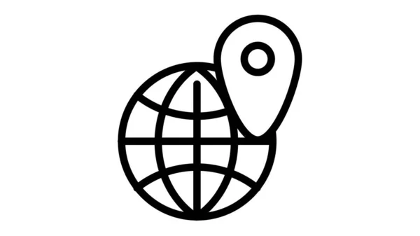 Lokalizacja Pin Seo Internet Globus Pojedynczy Izolowany Ikona Zarys Styl — Wektor stockowy