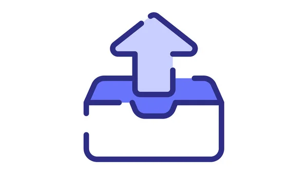 Upload Arrow Uploading Single Isolated Icon Dash Dashed Line Style — Wektor stockowy