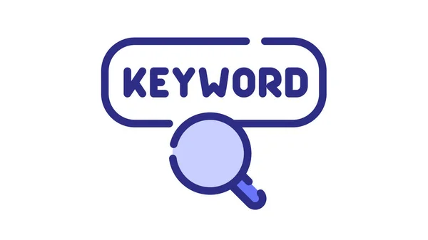 Keyword Find Search Seo Single Isolated Icon Dash Dashed Line — 스톡 벡터