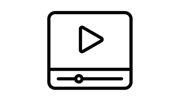 Vidéo Multimédia Streaming Film Unique Icône Isolée Avec Dessin Vectoriel — Image vectorielle