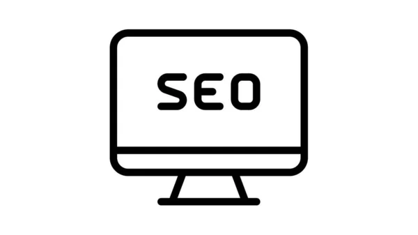 Seo Internet Web Komputer Pojedyncza Odizolowana Ikona Zarysem Stylu Wektor — Wektor stockowy