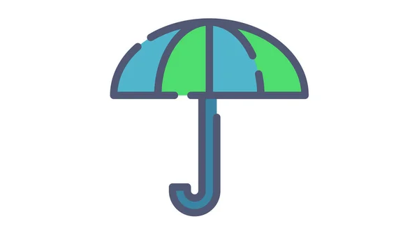 Insurance Umbrella Single Isolated Icon Single Isolated Icon Flat Dash — Stock Vector