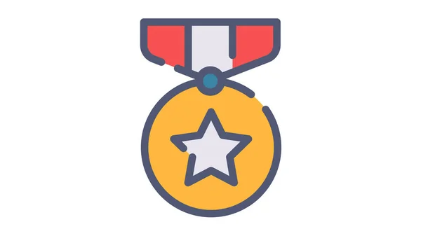 Medal Award Achievement Single Isolated Icon Single Isolated Icon Flat — Stock Vector