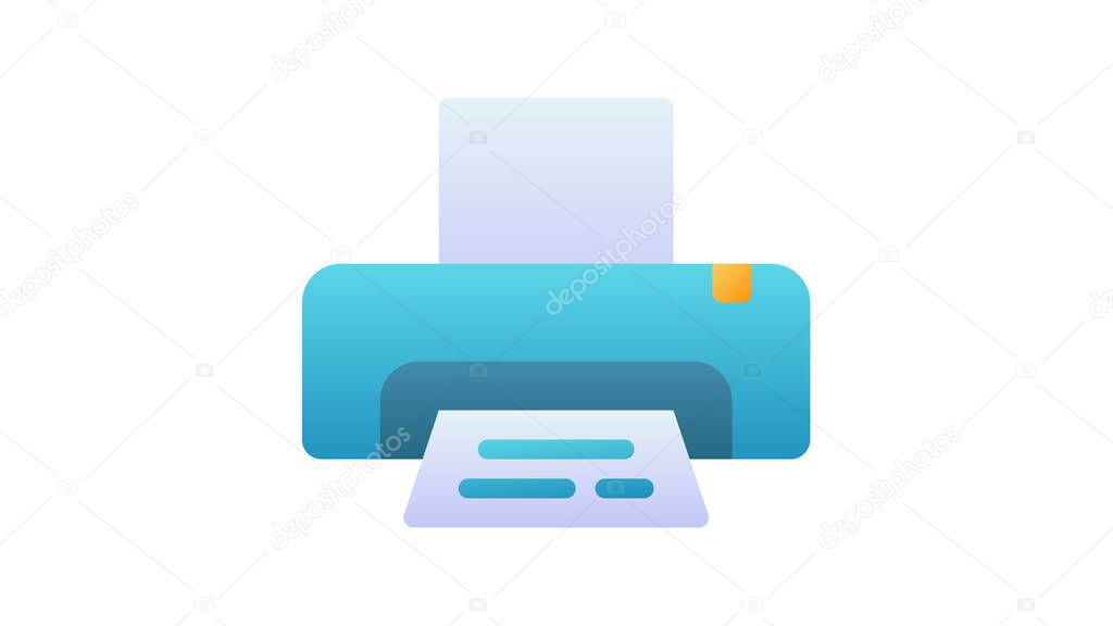 printer office print single isolated icon with single isolated icon with smooth style vector illustration