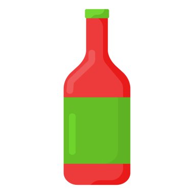 Düz stil illüstrasyonlu tek tip şarap ikonu
