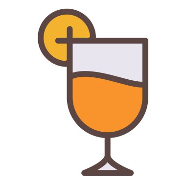 Çizgi biçimi illüstrasyonlu limon kokteyli.