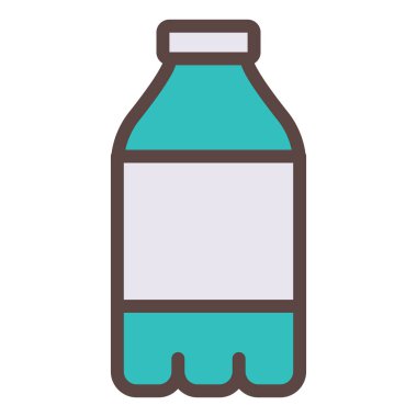 su minerali şişesi dolu çizgi biçimi illüstrasyonlu tek bir izole simge