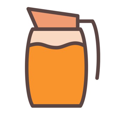 Suyu doldurulmuş çizgi biçimi illüstrasyonlu tek bir izole ikon haline getir