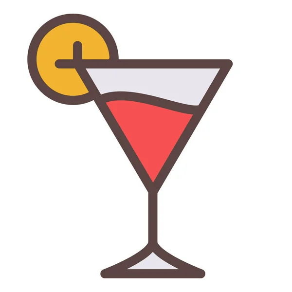 Cocktail Citroen Koude Enkele Geïsoleerde Pictogram Met Gevulde Lijn Stijl — Stockvector