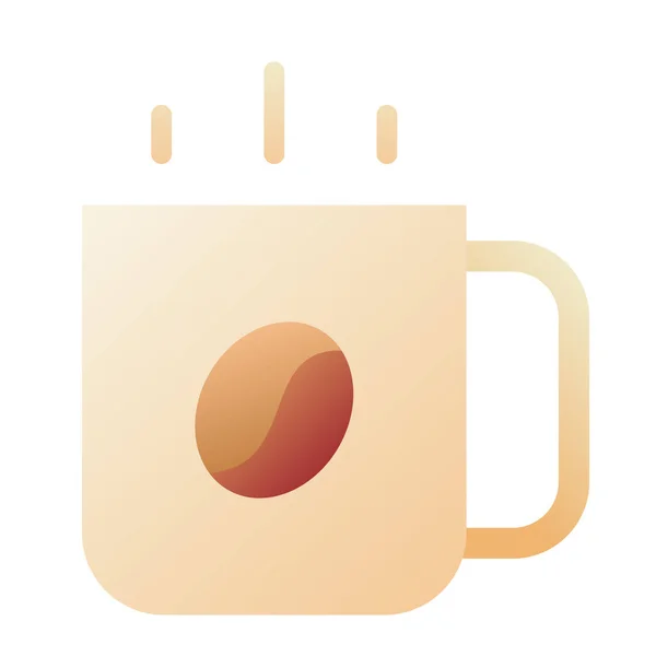 Καφέ Κούπα Ενιαίο Απομονωμένο Εικονίδιο Ομαλή Στυλ Διανυσματική Απεικόνιση — Διανυσματικό Αρχείο