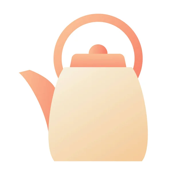 Teapot Traditional Drink Single Isolated Icon Smooth Style Vector Illustration — Stock Vector