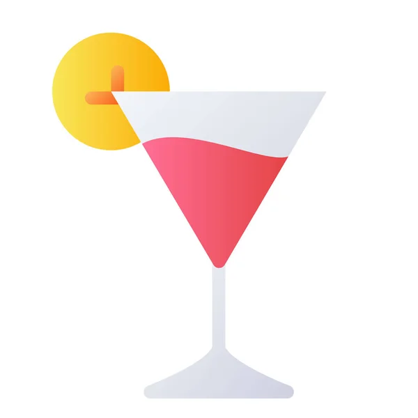 Cocktail Zitrone Kalt Einzigen Isolierten Symbol Mit Glatten Stil Vektor — Stockvektor