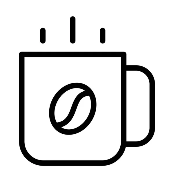 Tasse Café Grain Unique Icône Isolée Avec Style Contour — Image vectorielle