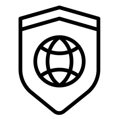 güvenlik vpn güvenli internet tek izole edilmiş simge ana hatlı biçim vektör tasarımı illüstrasyonu