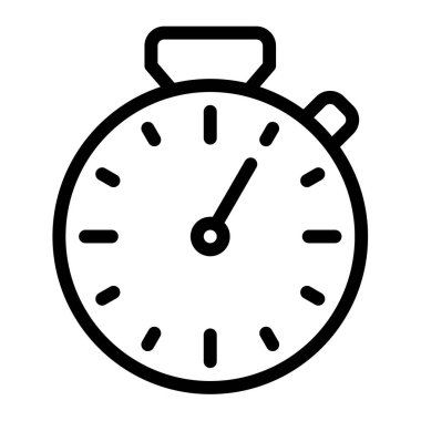 Zamanlayıcı hızı kronometre zamanı ana hatlı tek izole edilmiş vektör tasarımı illüstrasyonu