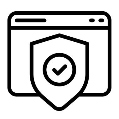 güvenlik vpn güvenli koruma tek izole simge ana hatlı biçim vektör tasarımı illüstrasyonu