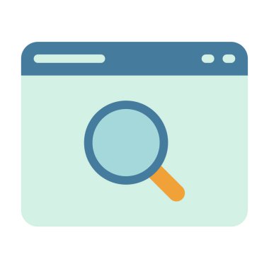 arama seo browse web tek izole simgesi düz stil illüstrasyon