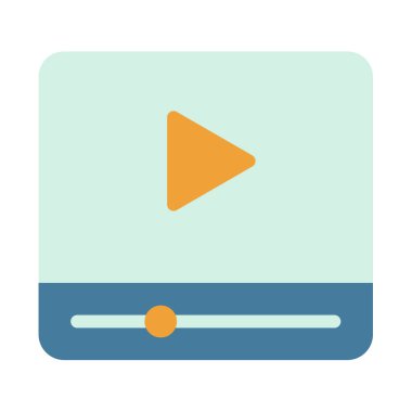 video çokluortam yayınlama filmi düz biçim vektör illüstrasyonlu tek bir izole simge