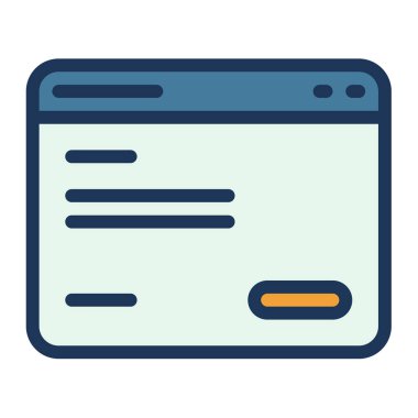 İniş sayfası web sitesi dolu satır biçimi illüstrasyonlu tek bir izole simge