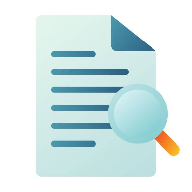 düz biçim vektör illüstrasyonuna sahip tek bir izole belge araması bul