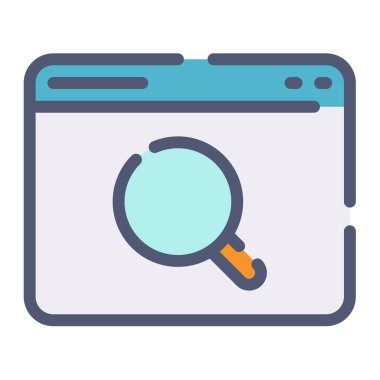 arama seo browse web tek izole simge düz tire veya kesik stil vektör ilülasyonu