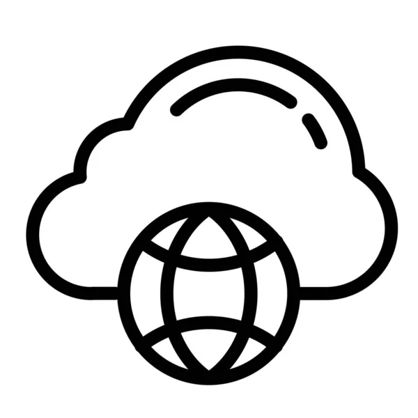 Cloud Σύνδεση Internet Τεχνολογία Ενιαίο Απομονωμένο Εικονίδιο Περίγραμμα Στυλ Διανυσματικό — Διανυσματικό Αρχείο