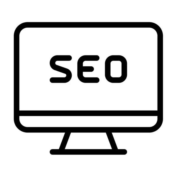 Seo Internet Web Komputer Pojedyncza Odizolowana Ikona Zarysem Stylu Wektor — Wektor stockowy