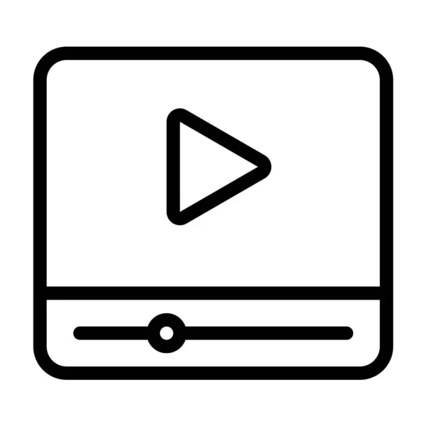 Vidéo Multimédia Streaming Film Unique Icône Isolée Avec Dessin Vectoriel — Image vectorielle