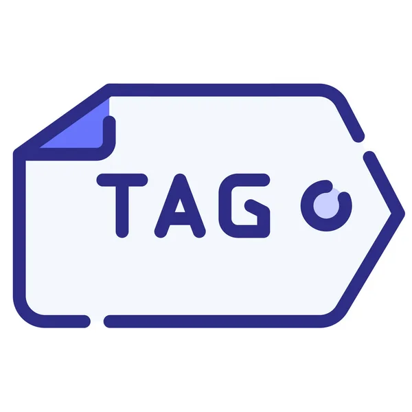 Tag Tagging Seo Keyword Único Ícone Isolado Com Traço Tracejado — Vetor de Stock