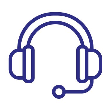 Müşteri hizmetleri, ana hatlı biçim illüstrasyonuna sahip tek bir izole simgeyi desteklemeye yardımcı olur