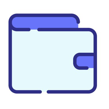 Cüzdan parası nakit billfold tek izole simge tire veya kesik çizgi biçimi vektör ilülasyonu