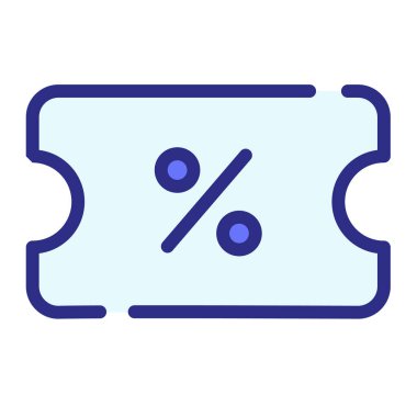 kupon indirimli etiket kuponu tire veya kesik satır biçimi çizili tek izole simge gösterimi