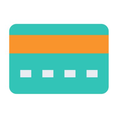 Düz stil illüstrasyonlu tek bir izole ikon kredi kartı ödemesi