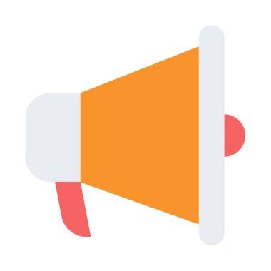 megafon tanıtım reklamları düz stil illüstrasyonlu tek bir izole simge