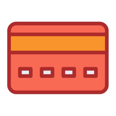 Dolu satır biçimi illüstrasyonlu tek bir izole ikon kredi kartı ödemesi