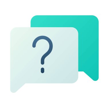 Soru yardımı, pürüzsüz biçim illüstrasyonlu tek bir izole simge sor