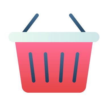 Alışveriş çantası sepeti pürüzsüz stil illüstrasyonlu tek bir izole simge