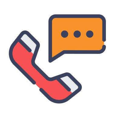 Çağrı merkezi müşteri desteği Düz çizgi veya kesik biçim vektör illüstrasyonlu tek bir izole simge