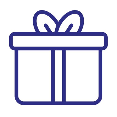 Hediye hediyesi olarak, ana hatlı, izole edilmiş, vektör illüstrasyonlu tek bir simge bağışla