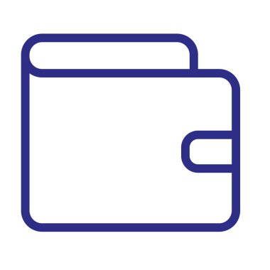 Cüzdan parası nakit fatura Billfold tek izole simge ana hat biçim illüstrasyon