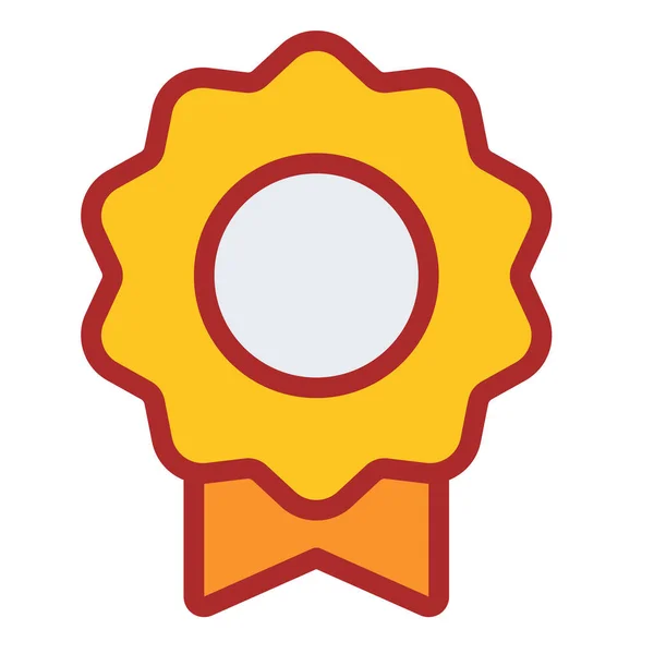 Κορδέλα Σήμα Σήμα Βραβείο Ενιαίο Μεμονωμένο Εικονίδιο Γεμάτο Εικονογράφηση Διάνυσμα — Διανυσματικό Αρχείο