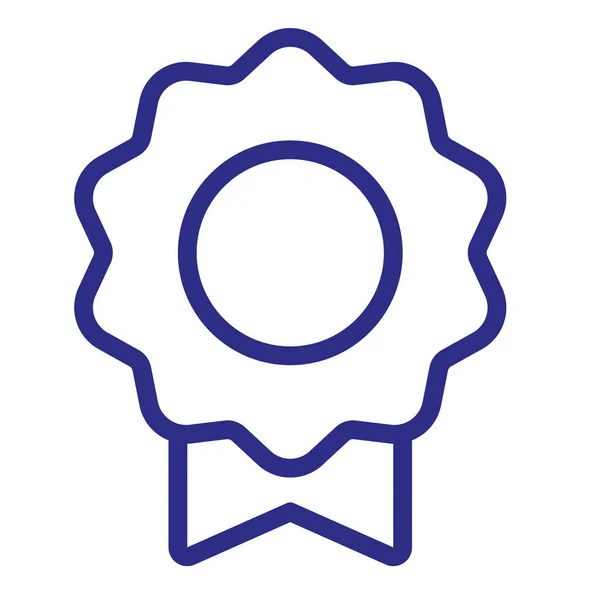 Σήμα Κορδέλα Σήμα Βραβείο Ενιαίο Μεμονωμένο Εικονίδιο Περίγραμμα Στυλ Διανυσματική — Διανυσματικό Αρχείο