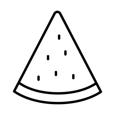 Karpuz meyveli tropikal tatlı tek simge ana hatlı stil vektör tasarımı illüstrasyonu