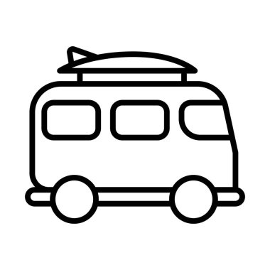 seyahat tatili tek simge ana hatlı vektör tasarımı illüstrasyonlu