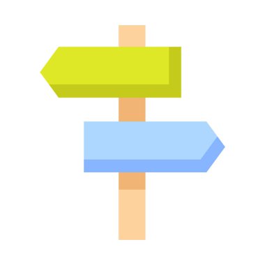 ok yön işareti seyahat düz stil vektör illüstrasyonlu tek izole simge