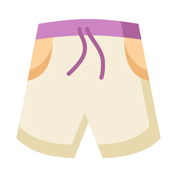 Beach Pant Fun Shorts Single Isolated Icon Flat Style Vector — Stock Vector