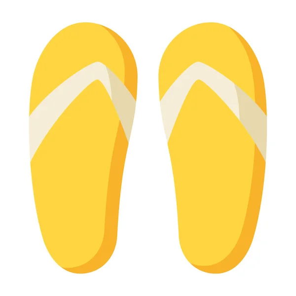 Slippers Sandal Single Isolated Icon Flat Style Vector Illustration — Stock Vector