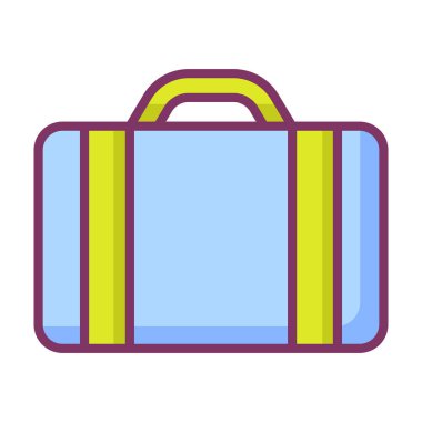 çanta seyahat tek izole edilmiş simge ile dolu satır biçimi çizimi illüstrasyonu