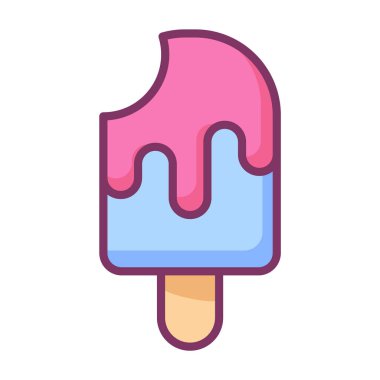 buz gibi soğuk tek bir izole edilmiş ikon ile dolu çizgi biçimli vektör çizimi